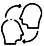 Two arrows encircling two heads